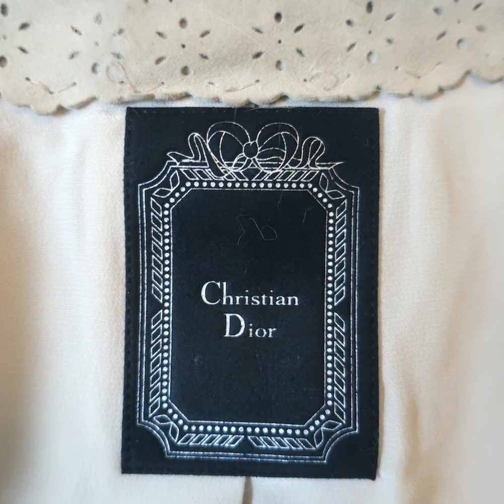 Christian Dior Fur Vest with Scalloped Suede Trim Blush Size US 4 - Picture 6 of 7